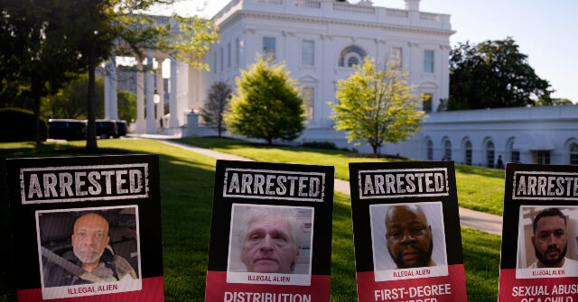 WH Lawn Displays Mugshots of Illegal Immigrants Arrested for Crimes