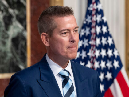 Sean Duffy, US secretary of transportation, during a swearing-in ceremony in Washington, D