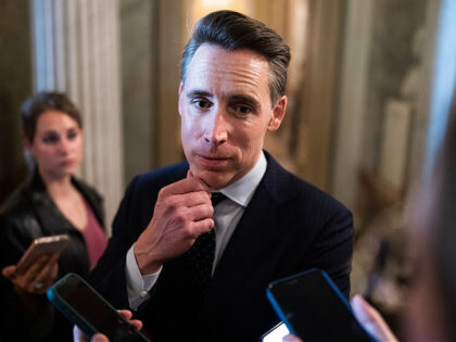 UNITED STATES - APRIL 3: Sen. Josh Hawley, R-Mo., is seen in the U.S. Capitol during a ser