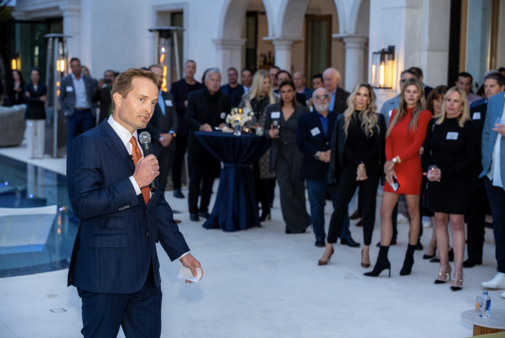 Newport Beach Mayor Joe Stapleton speaks (Courtesy of Alexandra Taylor)