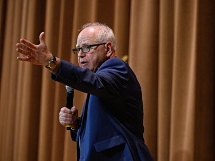 YOUNGSTOWN, OHIO - APRIL 07: Minnesota Governor Tim Walz speaks at a town hall meeting at