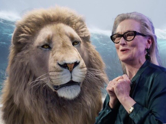 Background: Aslan in "The Chronicles of Narnia: Voyage of the Dawn Treader." Inset: Meryl