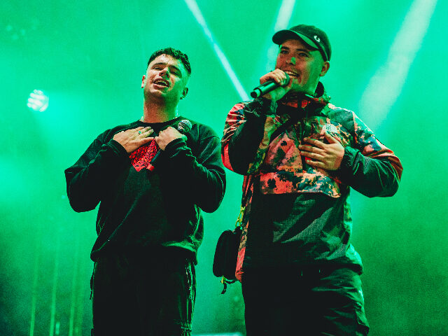 GLASTONBURY, ENGLAND - JUNE 29: Móglaí Bap (Left) and Mo Chara (Right) of Irish band Kne