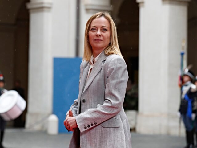 Prime Minister Giorgia Meloni awaits the arrival of the Prime Minister of State of Norway,