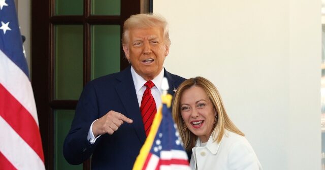 Watch Live: Donald Trump Meets with Italian PM Giorgia Meloni