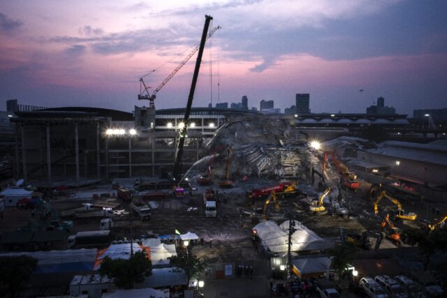 The 30-storey tower in Bangkok was reduced to an immense pile of rubble when a 7.7-magnitu