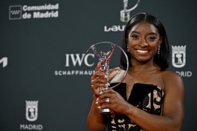 American gymnast Simone Biles was voted Sportswoman of the Year at the Laureus World Sport