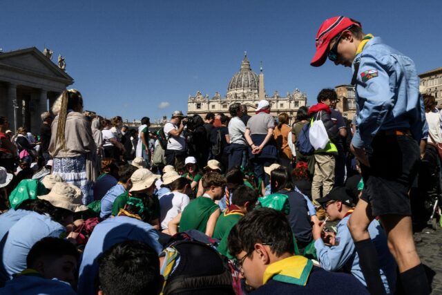 Authorities said nearly 200,000 people filled the Baroque plaza in front of St Peter's Bas