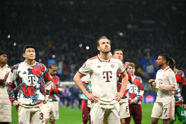 Bayern Munich players digest their elimination from the Champions League quarter-finals at