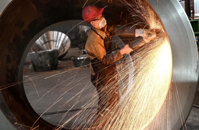 China's economy grew more than expected in the first quarter but officials warned it was f