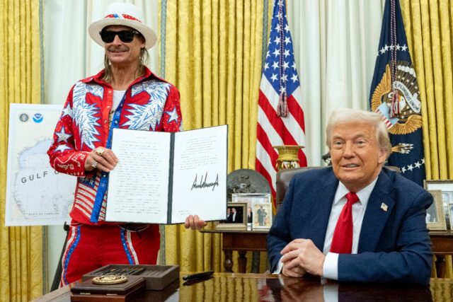 Entertainer Kid Rock came to the White House to see US President Donald Trump sign an exec