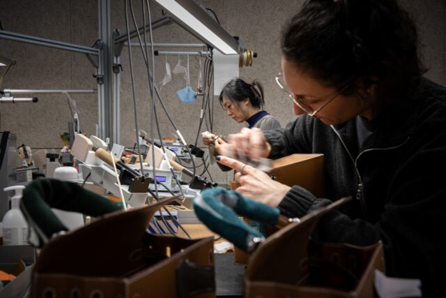 A Hermes luxury bag workshop in France in April 2023