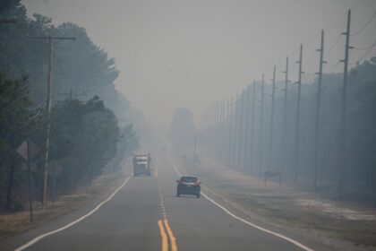 Images have shown thick smoke in the sky above the region