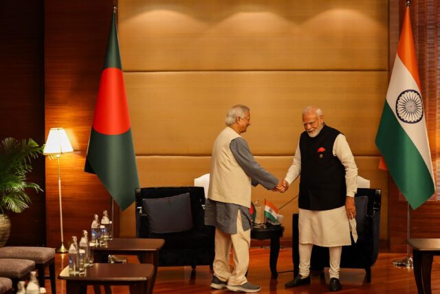 Indian Prime Minister Narendra Modi met with Bangladesh's interim leader Muhammad Yunus in