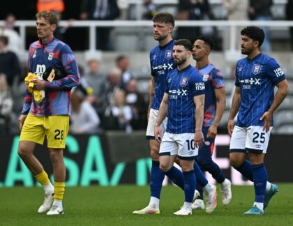Ipswich were relegated from the Premier League after losing at Newcastle