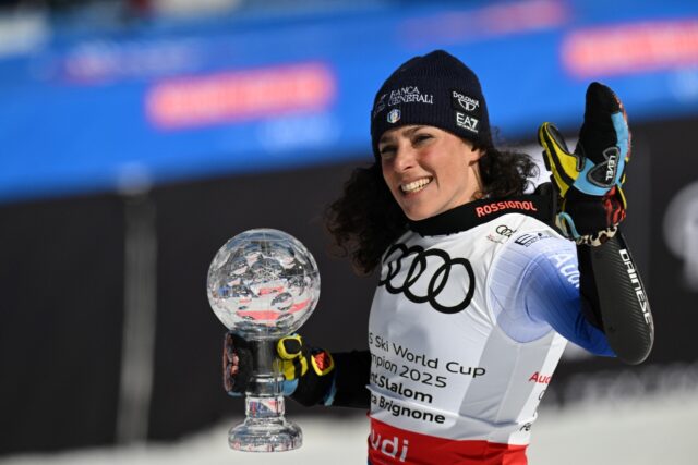 L'Italienne Federica Brignone lors des finales de la Coupe du monde 2024-25 à Sun Valley,