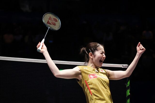 Japan's Chiharu Shida in action at the All England Open in March