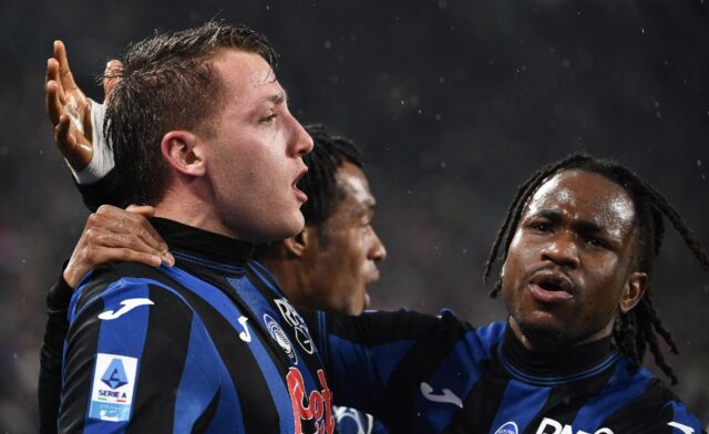 Mateo Retegui (L) has scored 26 goals in all competitions for Atalanta this season