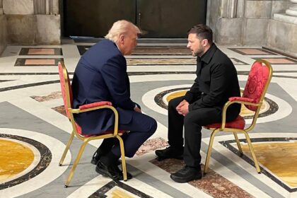 The photo of Donald Trump and Volodymyr Zelensky meeting at St Peter's Basilica was everyw