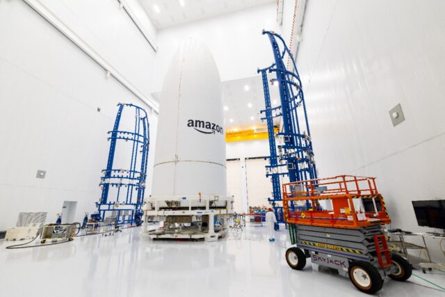 The satellites will be positioned hundreds of miles above the Earth