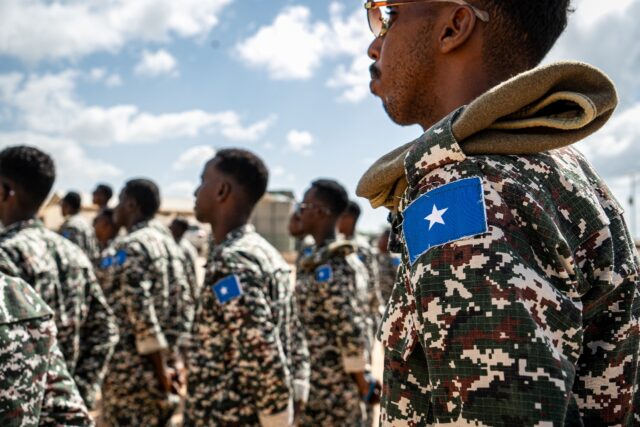 A Somali National Army soldiers with international partners had pushed Al-Shabaab back in