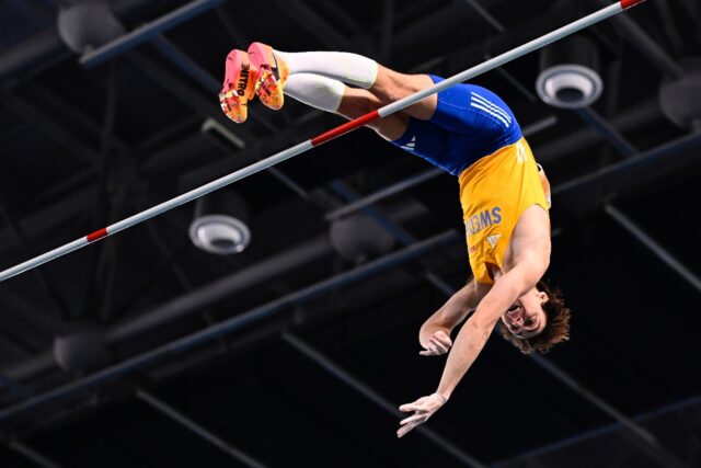 Sweden's Armand Duplantis competing at the World Athletics Indoor Championships in Nanjing