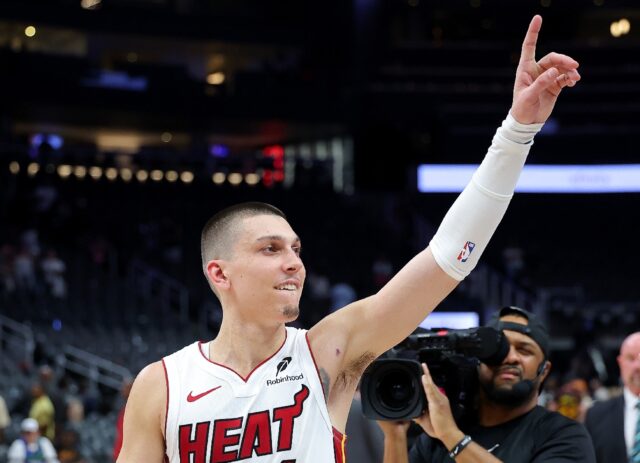 Tyler Herro top scored for the Miami Heat in their 123-114 overtime win over the Atlanta H
