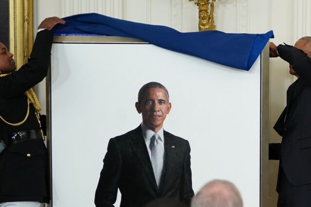 Former US president Barack Obama's portrait was unveiled at the White House by then-presid