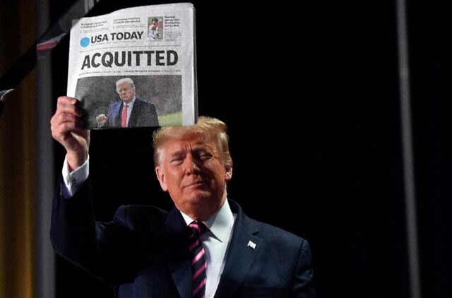 US President Donald Trump promised vengeance after he was pursued in impeachment proceedin