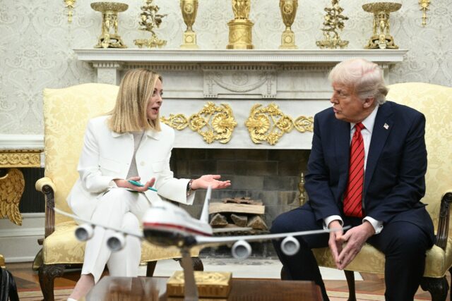 US President Donald Trump struck a softer tone on Ukraine in comments alongside Italian Pr