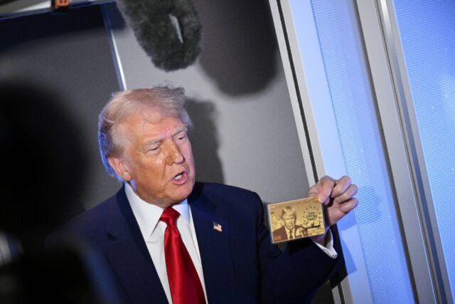 US President Donald Trump unveiled the first "gold card", a residency permit sold for $5 m