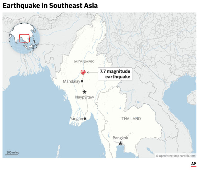 Strong earthquake shakes central myanmar bangkok