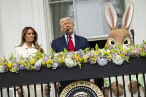 Trump, first lady welcome young revelers to White House for annual Easter Egg Roll