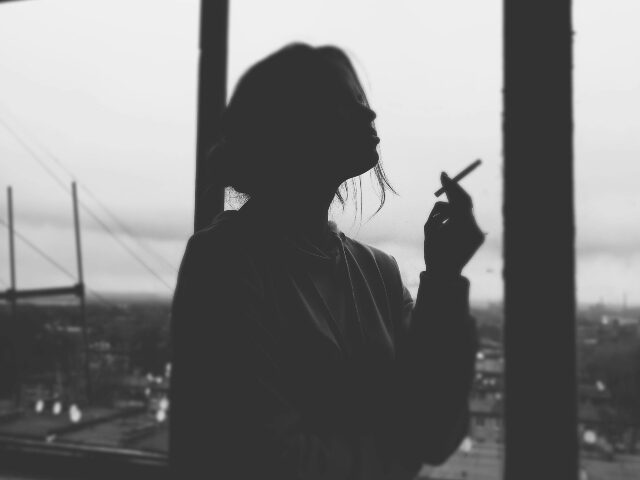woman smoking
