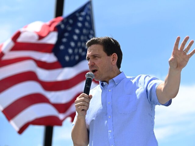 AP23171659518240-2 Republican presidential candidate and Florida Gov. Ron DeSantis speaks at an annual Basque