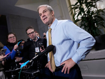 Rep. Jim Jordan, R-Ohio, talks with reporters after House Republicans dropped him as their