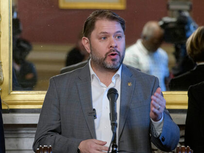 Sen. Ruben Gallego, D-N.M., speaks during a press conference on Medicare Negotiated Prescr