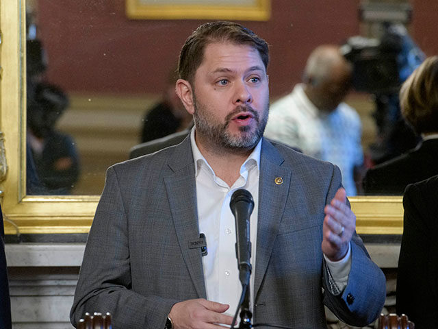 Sen. Ruben Gallego, D-N.M., speaks during a press conference on Medicare Negotiated Prescr
