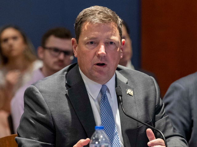 FILE - Ed Martin speaks at an event hosted by Rep. Matt Gaetz, R-Fla., at the Capitol in W