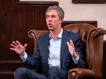 Former U.S. Rep. Beto O'Rourke speaks during his visit to The Cambridge Union on Marc