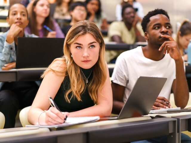 College students in class