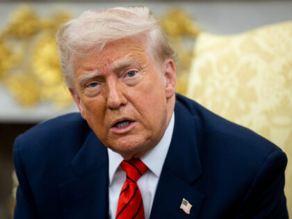 US President Donald Trump during a meeting with Mark Carney, Canada's prime minister, not