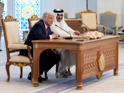 President Donald Trump participates in signing ceremony and exchange of agreements with Am