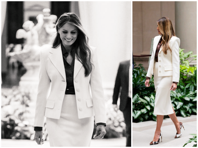 Fashion Notes: Melania Trump is Sophisticated in Dolce & Gabbana Suit, Manolo Blahniks for Ann