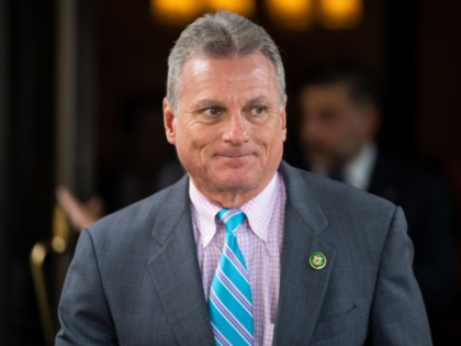 WASHINGTON - MAY 10: Rep. Buddy Carter, R-Ga., leaves the House Republicans' caucus meetin