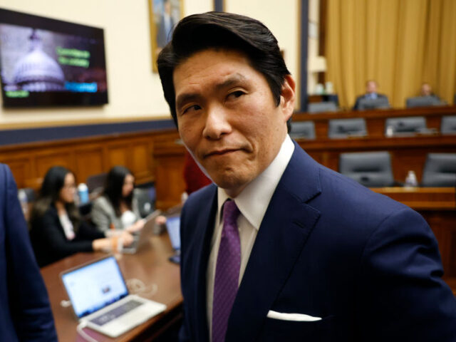 WASHINGTON, DC - MARCH 12: Former Special Counsel Robert Hur (R) departs after testifying