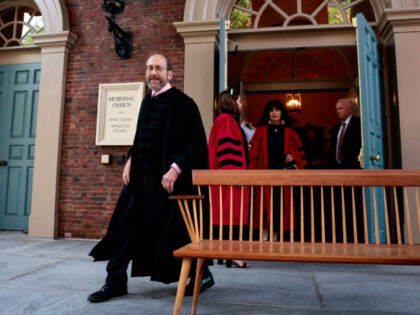 Cambridge, MA - May 23: Interim president of Harvard University, Alan Garber, arrives for