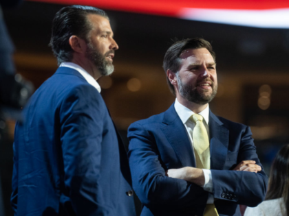 WASHINGTON - JULY 16: Sen. J.D. Vance, R-Ohio, right, the running mate of former President