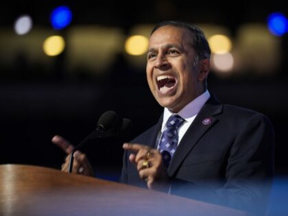 CHICAGO, ILLINOIS - AUGUST 22: U.S. Rep. Raja Krishnamoorthi (D-IL) speaks on stage during