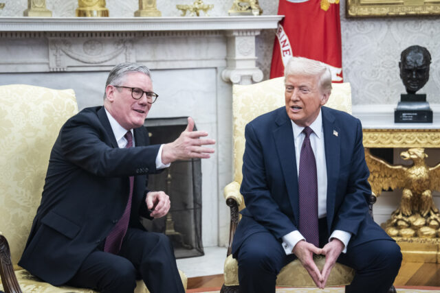 Washington, DC - February 27 : President Donald J Trump meets with British Prime Minister